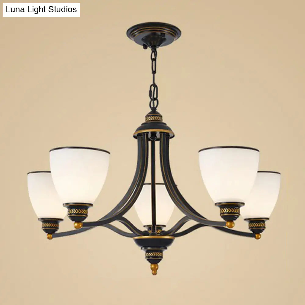 Vintage Frosted Glass Chandelier Pendant Light For Living Room Decor