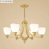 Vintage Frosted Glass Chandelier Pendant Light For Living Room Decor