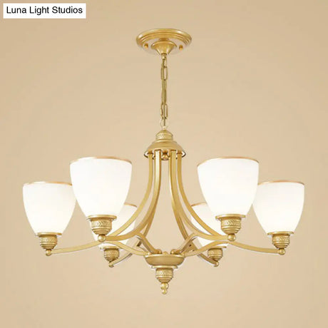 Vintage Frosted Glass Chandelier Pendant Light For Living Room Decor