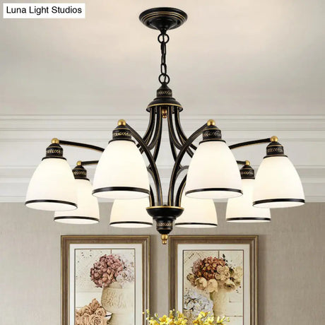 Vintage Frosted Glass Chandelier Pendant Light For Living Room Decor