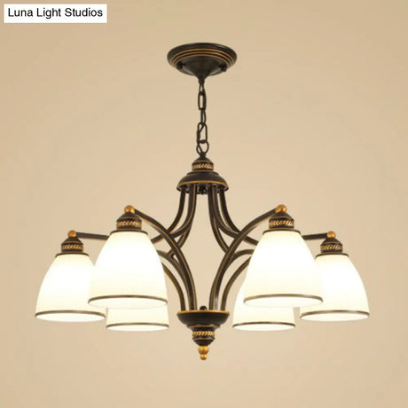 Vintage Frosted Glass Chandelier Pendant Light For Living Room Decor
