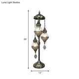 Vintage Glass Globe Standing Floor Lamp With Bronze Finish - Ideal For Bedroom Reading (3/5/7 Heads)