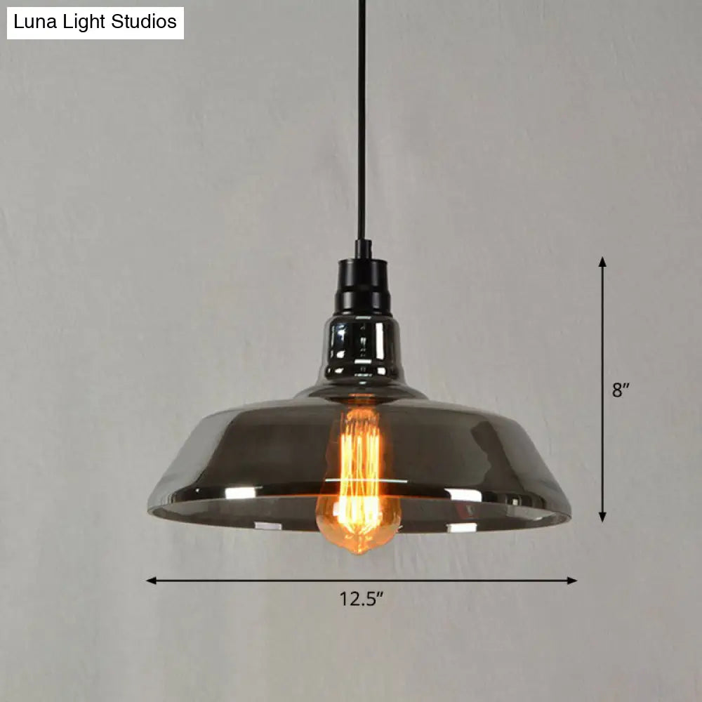 Vintage Style Glass Hanging Lamp - Single-Bulb Pendant For Restaurants
