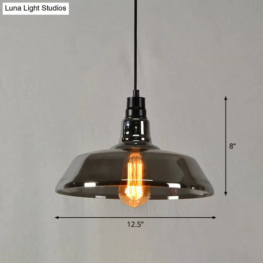 Vintage Style Glass Hanging Lamp - Single-Bulb Pendant For Restaurants
