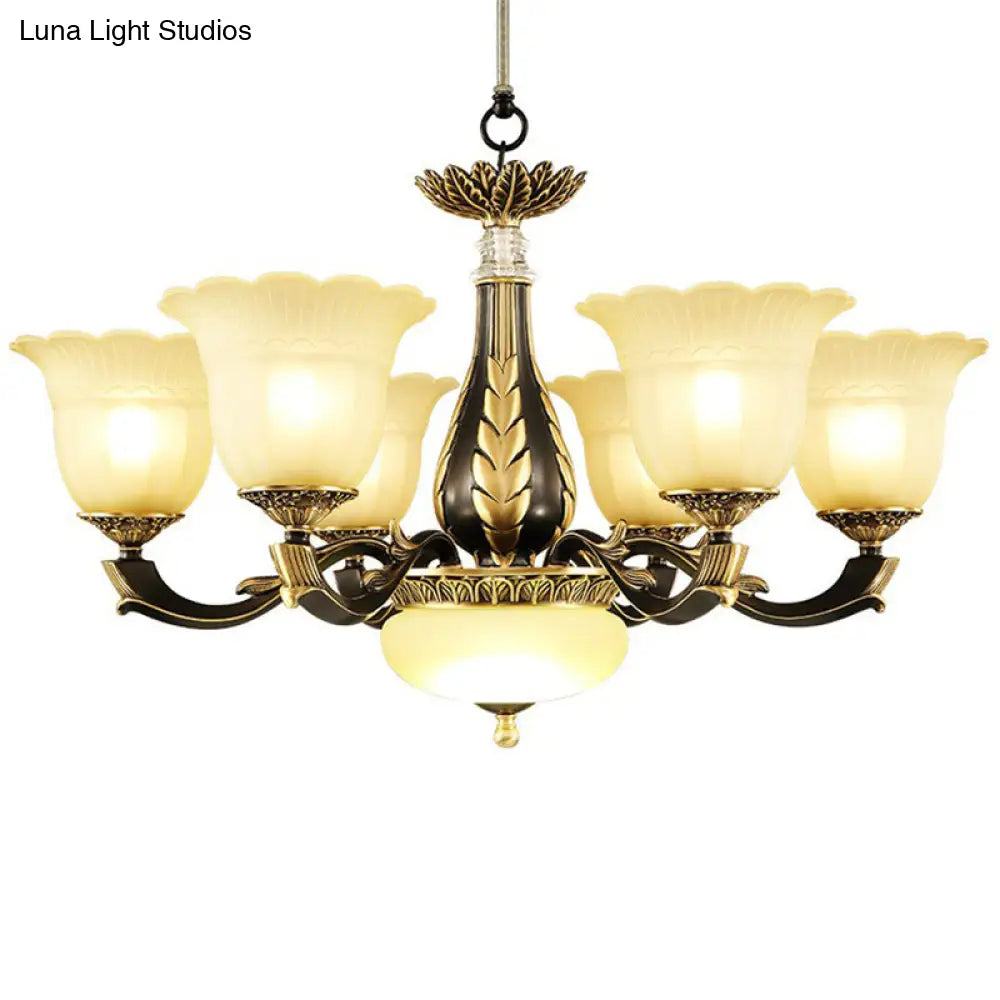 Vintage Gold-Black Chandelier Pendant Light For Dining Room Decor