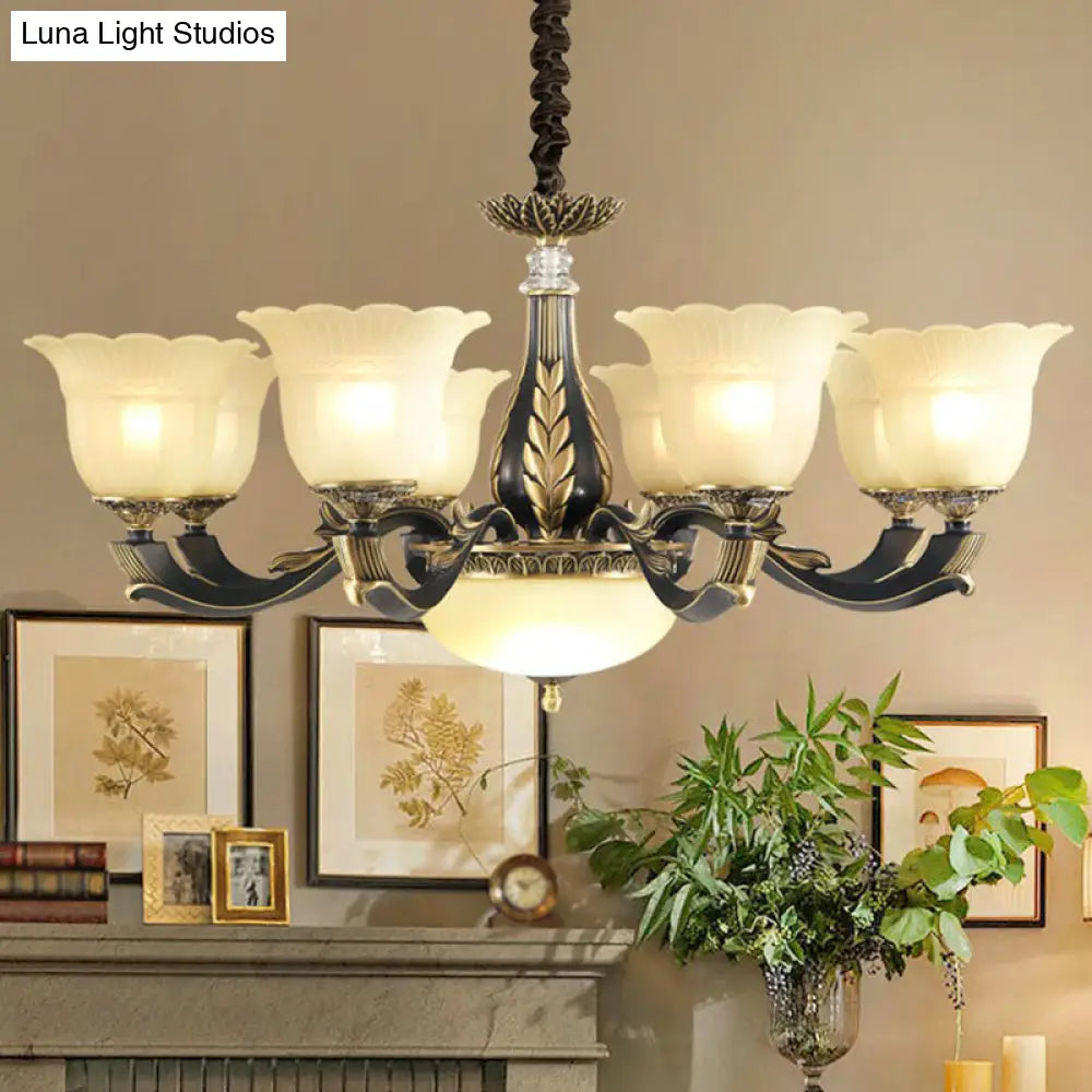 Vintage Gold-Black Chandelier Pendant Light For Dining Room Decor