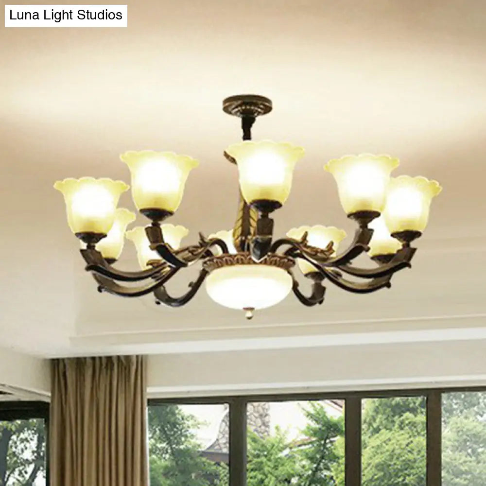 Vintage Gold-Black Chandelier Pendant Light For Dining Room Decor