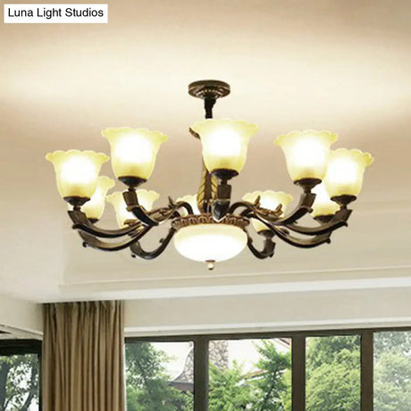 Vintage Gold-Black Chandelier Pendant Light For Dining Room Decor