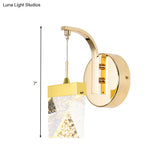 Vintage Gold Bubble Crystal Led Wall Sconce For Living Room Or Bedroom