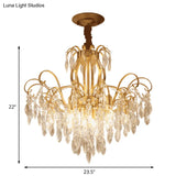 Vintage Golden Geometric Chandelier Lamp - Crystal & Metal 7/8 Lights Pendant Light