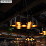 Vintage Hexagonal Chandelier With Black Honeycomb Design - 7/10/11 Down Lights For Restaurants