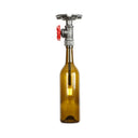Vintage Indoor Ceiling Mounted Fixture: 1-Light Semi-Mount With Wine Bottle Glass Shade & Valve In