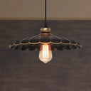 Vintage Industrial Black Metal Pendant Ceiling Light - Scalloped Hanging Style For Restaurant 1