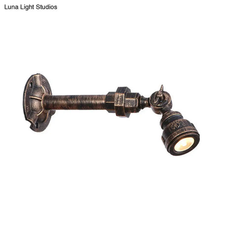 Vintage Industrial Bronze Wall Lamp - 1 Head Water Pipe Sconce For Corridor