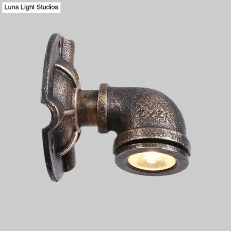 Vintage Industrial Bronze Wall Lamp - 1 Head Water Pipe Sconce For Corridor