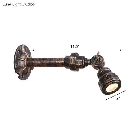Vintage Industrial Bronze Wall Lamp - 1 Head Water Pipe Sconce For Corridor