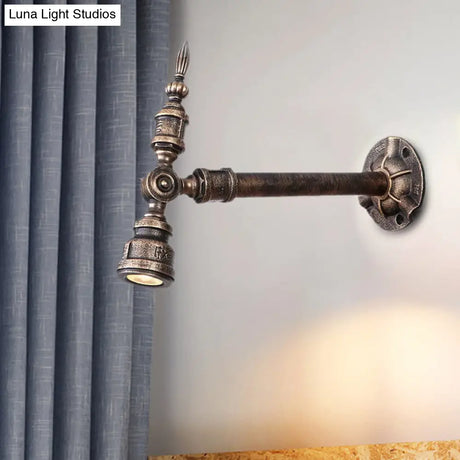 Vintage Industrial Bronze Wall Lamp - 1 Head Water Pipe Sconce For Corridor
