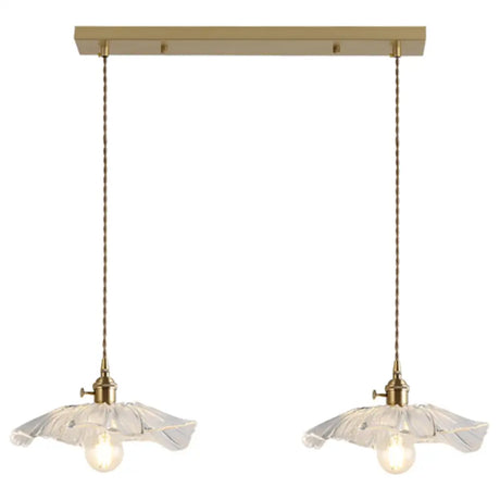 Vintage Industrial Pendant Lamp - Flower Shape Shade With Clear Glass 2 /