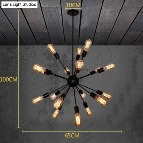 Vintage Industrial Pendant Light 12/16/18/20 Head Sputnik Lamp