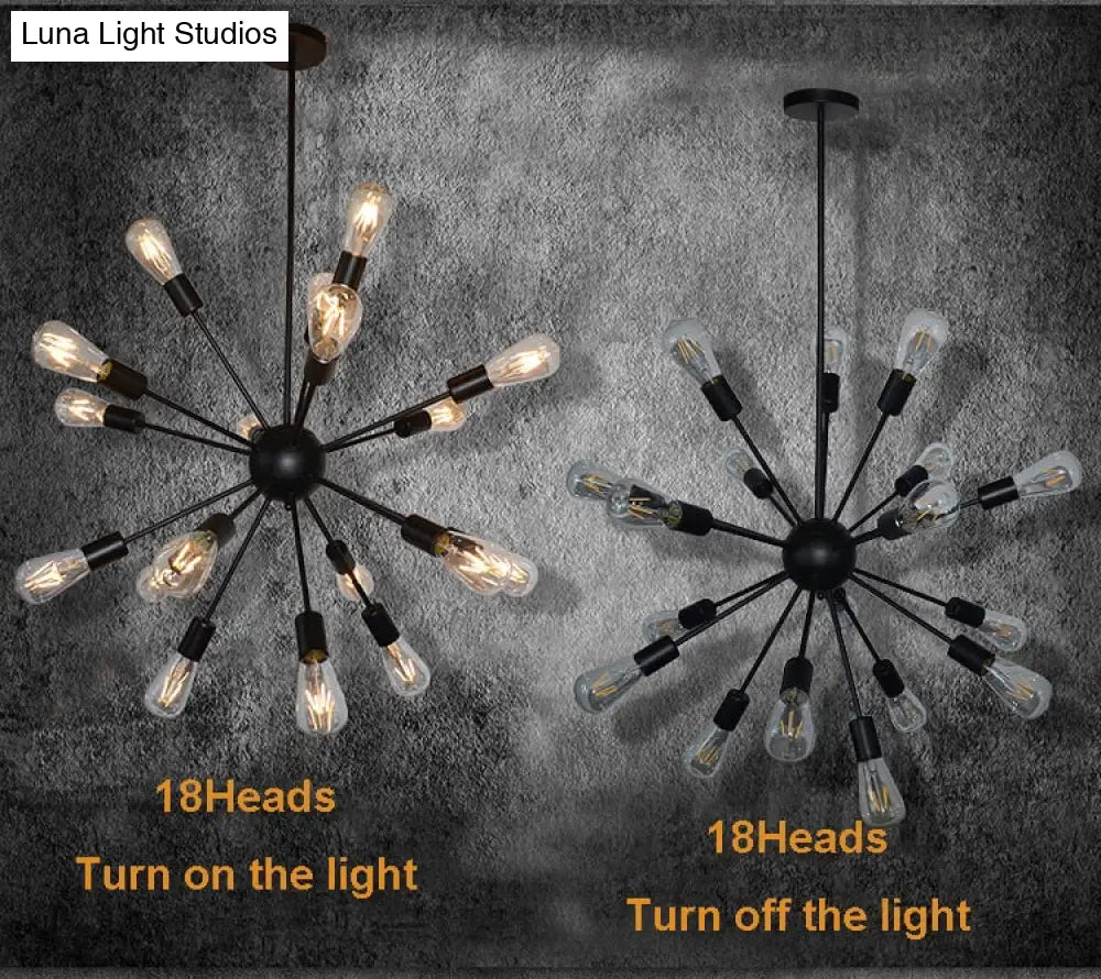 Vintage Industrial Pendant Light 12/16/18/20 Head Sputnik Lamp