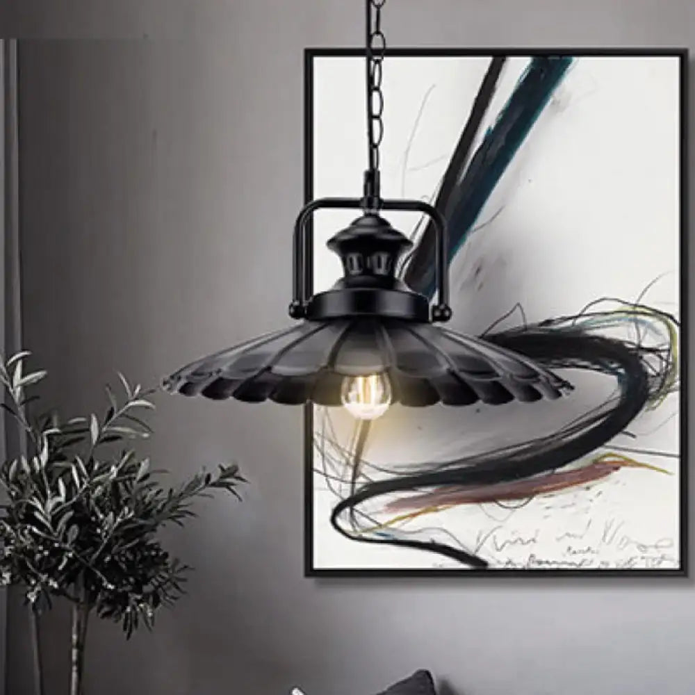 Vintage Industrial Pendant Light Black Metal Cone Pendant Lamp for Indoor Use with 1 Light