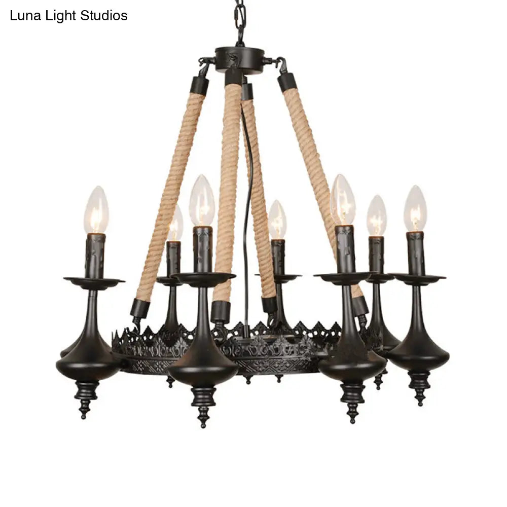 Vintage Industrial Pendant Light With Exposed Bulbs - 3/6 Heads Metal Ceiling Fixture For Living