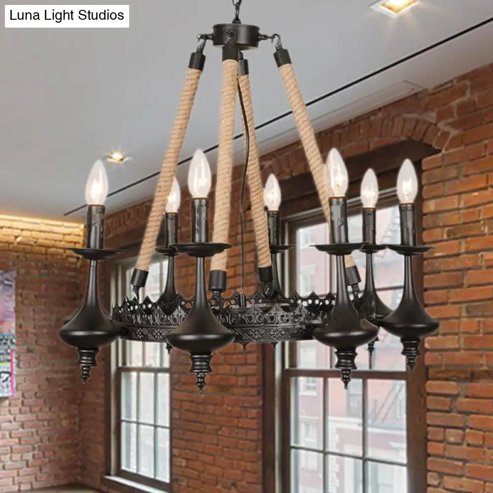 Vintage Industrial Pendant Light With Exposed Bulbs - 3/6 Heads Metal Ceiling Fixture For Living