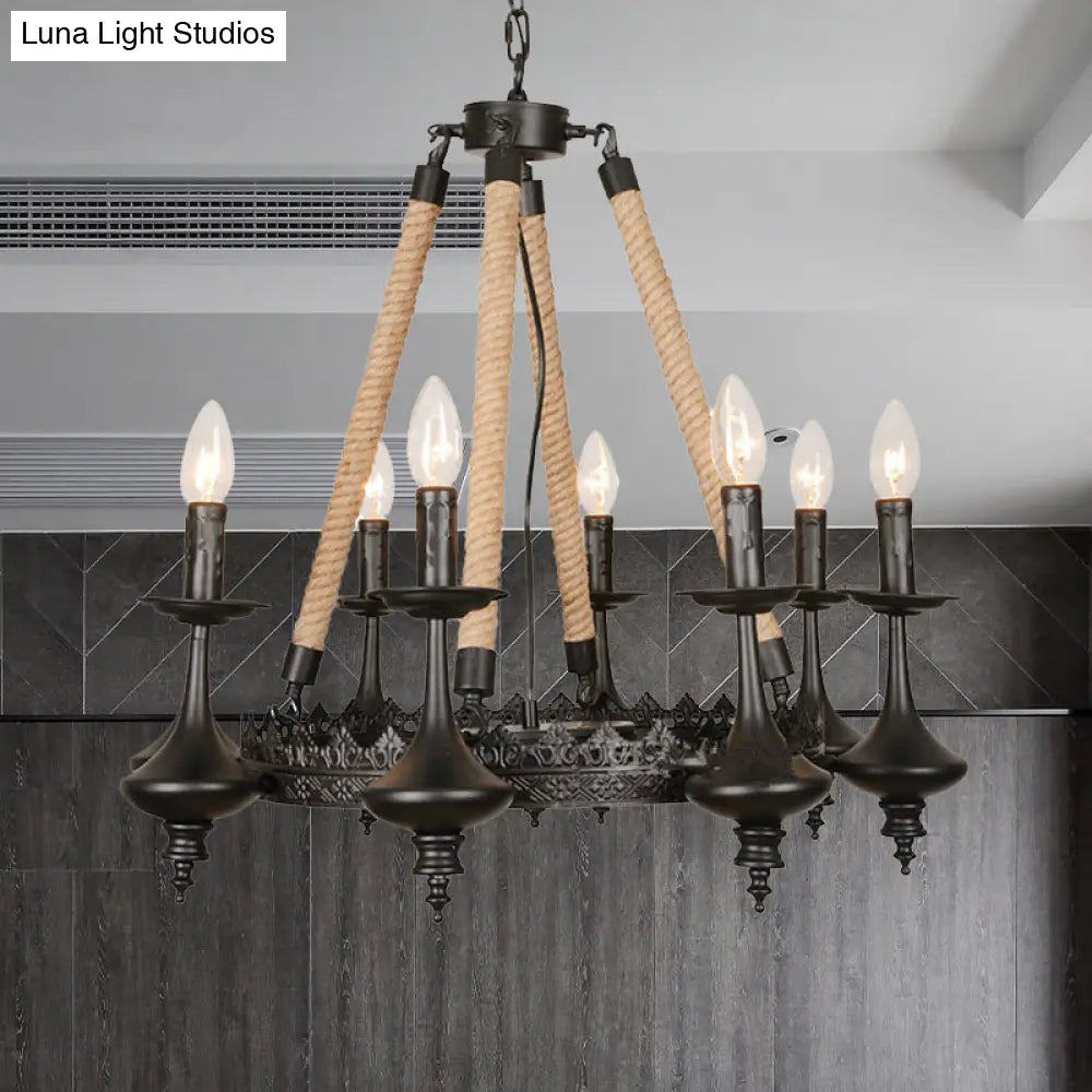 Vintage Industrial Pendant Light With Exposed Bulbs - 3/6 Heads Metal Ceiling Fixture For Living