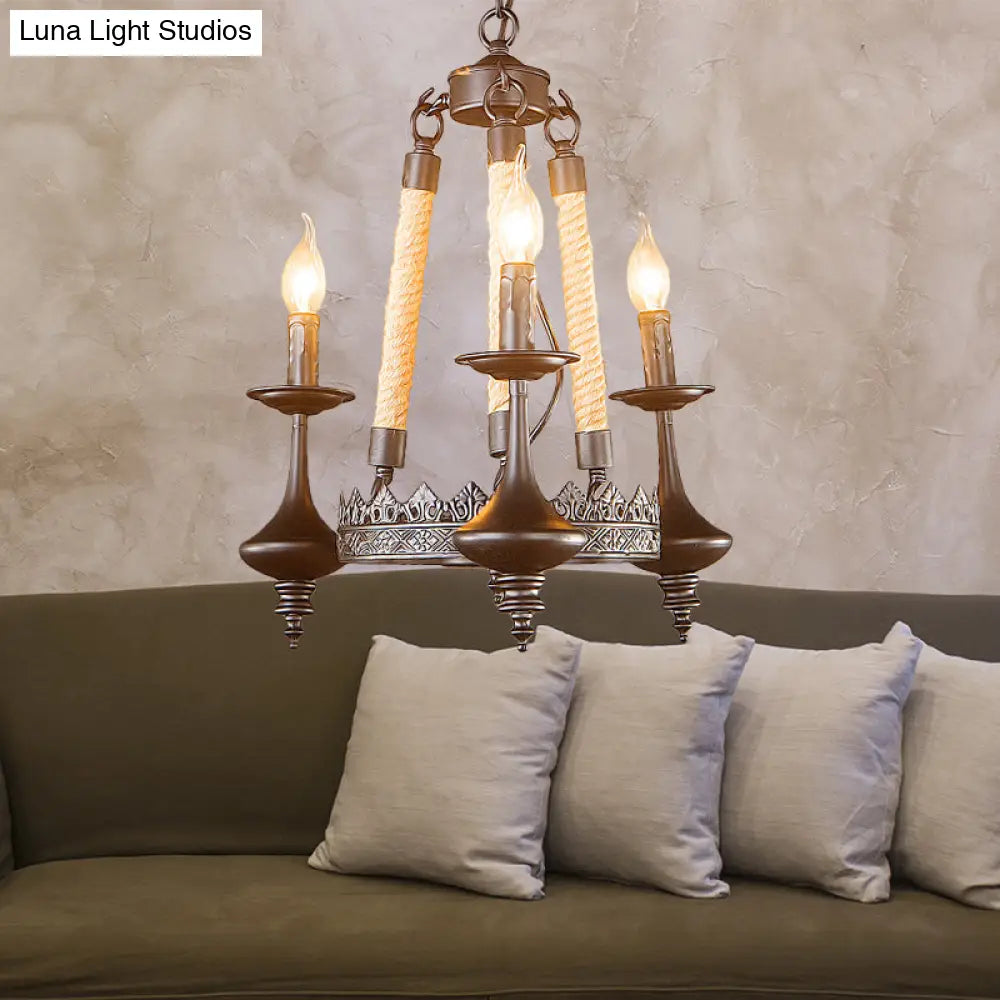 Vintage Industrial Pendant Light With Exposed Bulbs - 3/6 Heads Metal Ceiling Fixture For Living