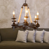 Vintage Industrial Pendant Light With Exposed Bulbs - 3/6 Heads Metal Ceiling Fixture For Living
