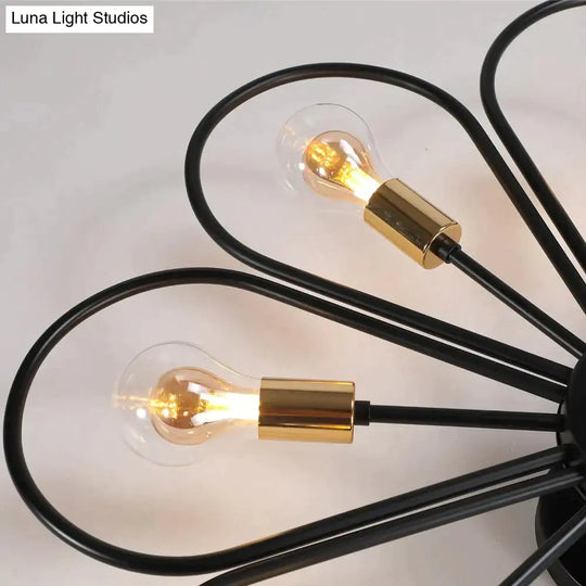 Vintage Industrial Rustic Flush Mount Ceiling Light Metal Lamp Fixture American-Style Village Style