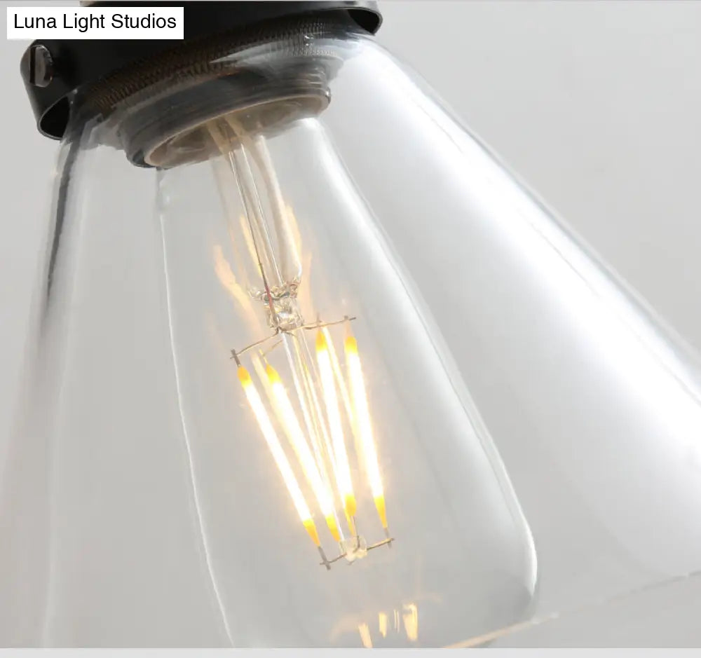 Vintage Industrial Wall Sconce - Single Clear Glass Shade Light