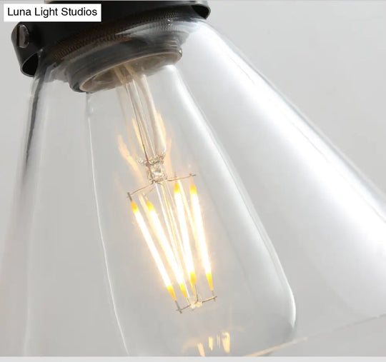 Vintage Industrial Wall Sconce - Single Clear Glass Shade Light
