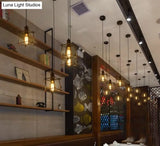 Vintage Iron Frame Chandelier Edison Bulb E27 Holder Loft Restaurant Bar Cafe Living Room Retro