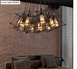 Vintage Iron Frame Chandelier Edison Bulb E27 Holder Loft Restaurant Bar Cafe Living Room Retro