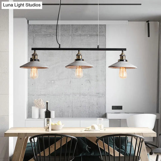 Vintage Island Hanging Light With Cement Pendant In Grey