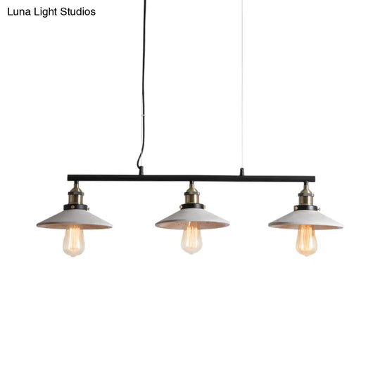 Vintage Island Hanging Light With Cement Pendant In Grey