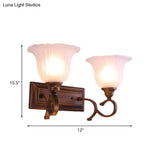 Vintage Ivory Glass Wall Sconce Lamp For Coffee Blossom Living Room Décor