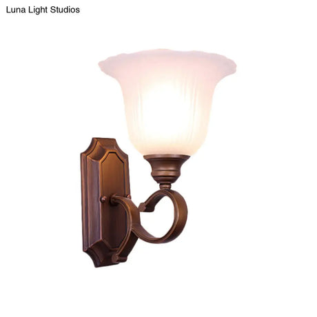 Vintage Ivory Glass Wall Sconce Lamp For Coffee Blossom Living Room Décor