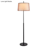 Vintage Layered Tapered Shade Single-Bulb Standing Floor Light - Fabric