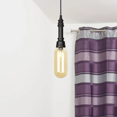 Vintage Led Pendant Lamp With Amber/Clear Glass Shade - Stylish Bar Lighting Amber