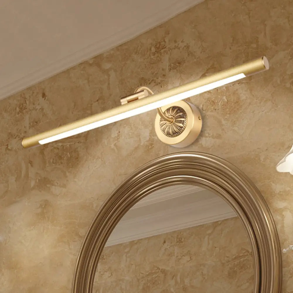 Vintage Led Wall Sconce - Black/Gold Finish Tubular Design Acrylic And Metal 17/22 Diameter