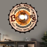 Vintage Led Wall Sconce: Bottle Cap Shape Metal Light For Restaurant Bar Brown / D