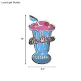 Vintage Led Wall Sconce Light - White/Brown Cake Pink Ice Cream Blue/Red Drinks Night Lamp For