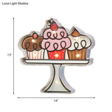 Vintage Led Wall Sconce Light - White/Brown Cake Pink Ice Cream Blue/Red Drinks Night Lamp For