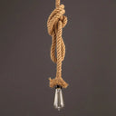 Vintage Linen Rope Pendant Lamp With 1 Light For Dining Room Décor Beige / 39’
