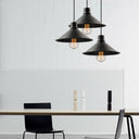 Vintage Metal Conic Hanging Ceiling Light - Stylish Retro Pendant For Dining Table Black Finish