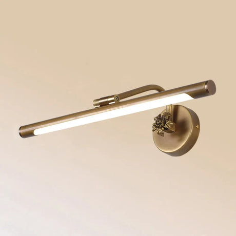 Vintage Metal Led Wall Mount Vanity Mirror Light With Adjustable Tube Brass / 29.5 Natural