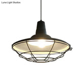 Vintage Metal Pendant Light - Stylish Wire Frame Ceiling Lamp | 1-Light Restaurant Hanging Fixture