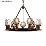 Vintage Metal Suspension Light In Brass Finish - Ring Pendant For Bedroom Lighting